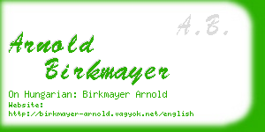 arnold birkmayer business card